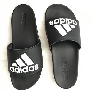 NWOT adidas Adilette Comfort Slides Slippers Men’s 8/Women’s 9 Black White